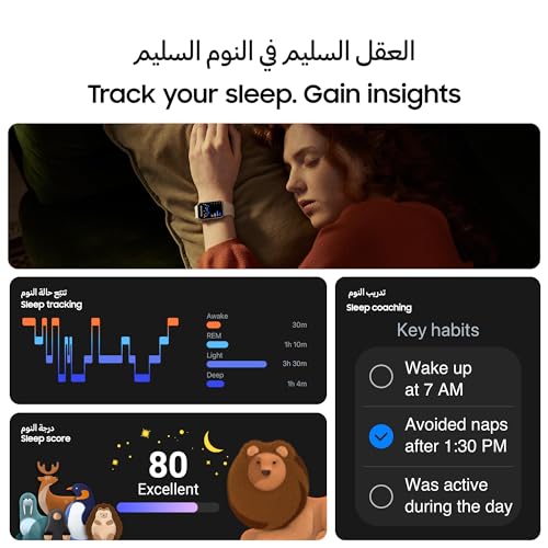 SAMSUNG Galaxy FIT 3 [2025, 40MM] 1.6" AMOLED Display | IP68 Water Resistant | 14 Days Battery Life | 100+ Watchfaces | 100+ Exercise Modes | International Model (Fast Charger Bundle, Black)