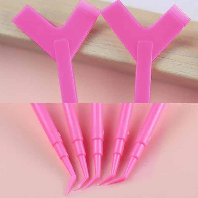 LOYELEY Eyelash Perm Self Eyelash Perm Kit 2 Plates 2 Sticks (Rosy) 2 Sticks (White) Eyelash Brush Eyelash Perm Y Comb Eyelash Graft Curler Comb for Makeup, Beauty Salon, Home -  Australia
