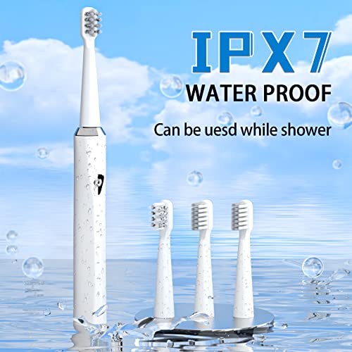 Y-Kelin V-Shaped Orthodontic Electric Toothbrush for Braces, Sonic Toothbrush with 2 Concave Replacement Heads and 2 Convex Replacement Heads, Soft Bristle, 5 Modes IPX7 Waterproof (White) White