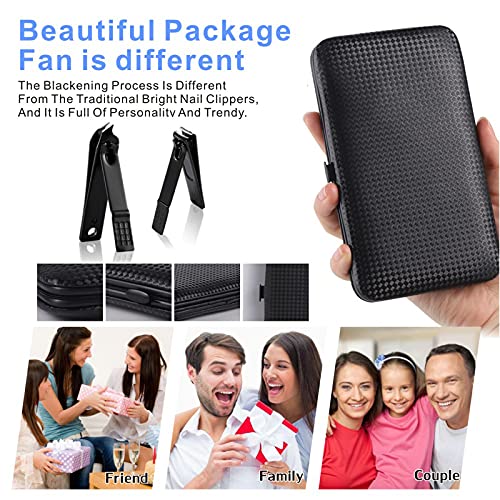 Manicure Set, Nail Clippers Set Professional Stainless Steel Grooming Kit Sharp with Black Leather Travel Case for Men Women (8 IN 1) 8 IN 1