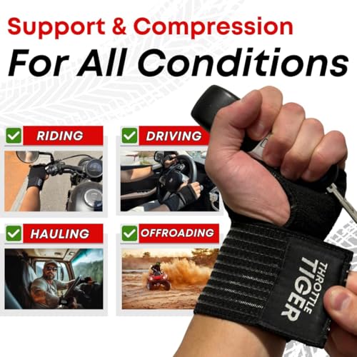 ® Motorcycle Wrist Brace Adjustable Wrist Wraps for Bikers, Wrist Support Reduces Hand Pain and Absorbs Vibration, Enhancing Comfort and Stability (Medium) Medium