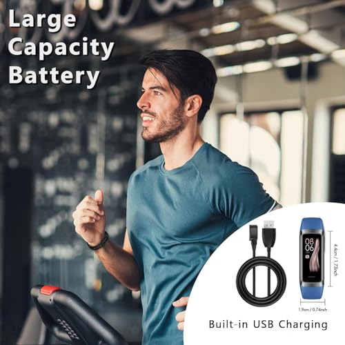 Fitness Tracker with 24/7 Blood Oxygen Heart Rate and Sleep Monitor,IP68 Waterproof,1.10''AMOLED Touch Color Screen,Step Counter Health Activity Trackers for Women Men (Blue) Blue
