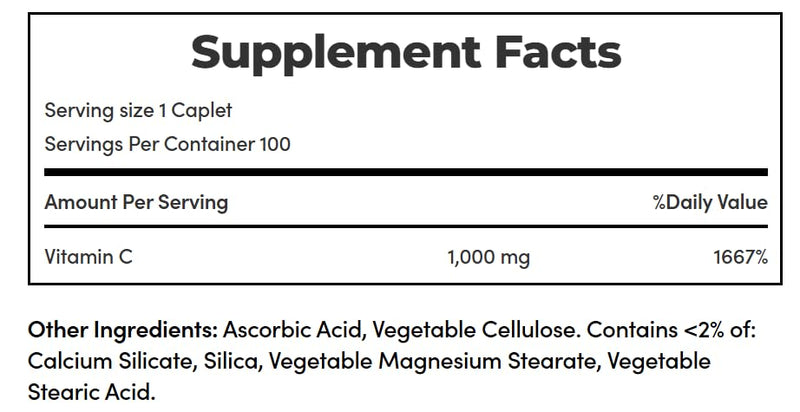 Nature's Bounty Vitamin C, 1000mg, 100 Caplets (Pack of 3)