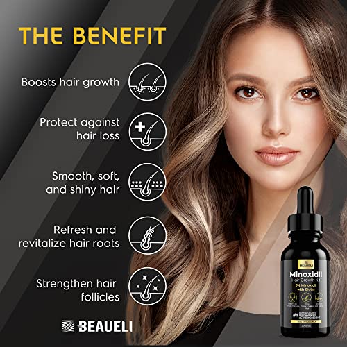 5% Minoxidil Hair Growth Serum for Men & Women, Beard Growth Oil 1oz 3pcs 1 Count (Pack of 3)
