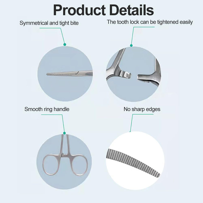 Ear hair tweezers for pets, artery forceps, stainless steel tweezers, curved dog scissors, stainless steel pet forceps hemostatic, for removing animal hair, ear cleaning for pets, 12.5 cm - BeesActive Australia