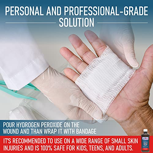 Epic Medical Supply H2O2 Hydrogen Peroxide Solution 3% USP - 16 oz, First Aid Antiseptic & Multipurpose Cleaner - Hydrogen Peroxide Mouthwash, Topical Wash for Cuts & Scrapes - 16oz (Pack of 1)
