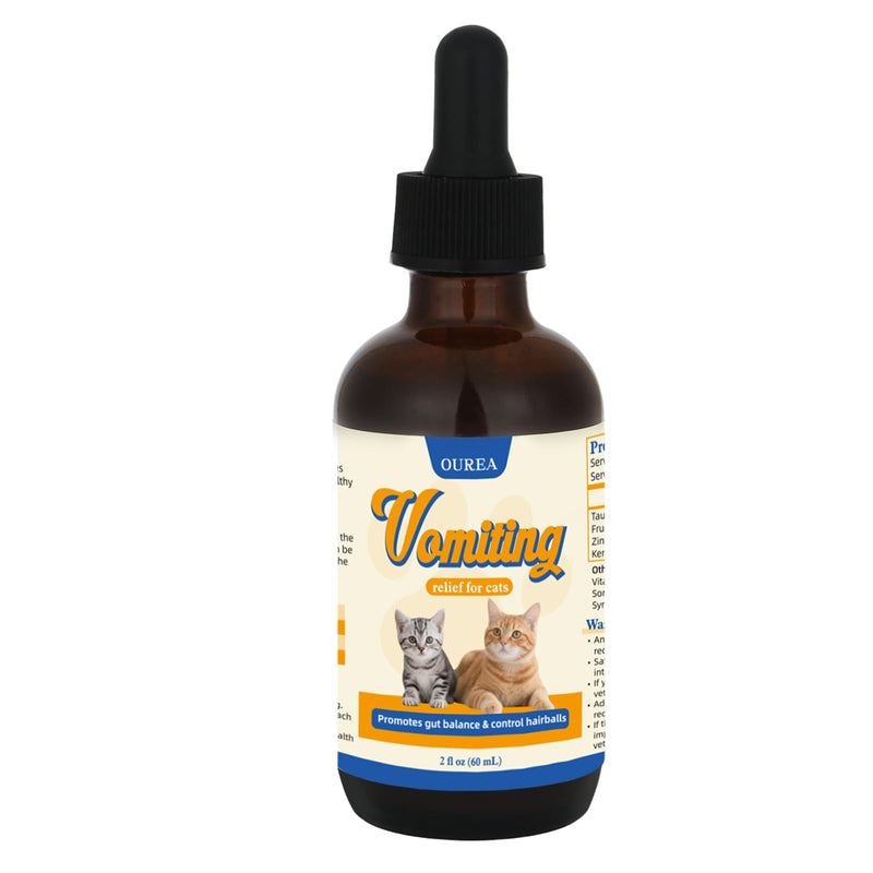 Cat Vomit Remedy, Vomiting Relief for Cats, Cat Digestive Support Drop, Probiotics for Cats Helps Reduce Hairballs, Relieve Stomach Sensitivity and Support Gut Health (2 fl oz)