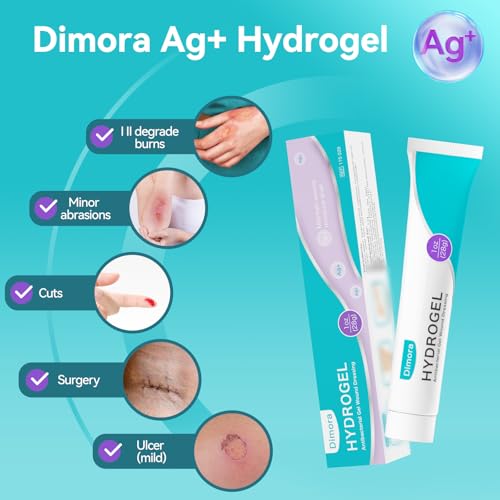 Dimora Silver Hydrogel Gel 1oz - Silver Hydrogel First Aid Ointment for Wound Healing, Wound Care for Minor Cuts, Abrasions, Lacerations & Burns, Safe Non-Amorphous Formula Hydrogel Ag+ Gel 1 Ounce