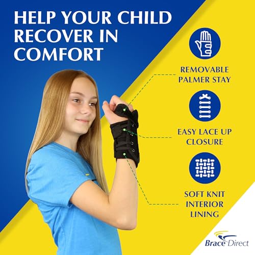 Brace Direct Kids Lace-up Wrist Brace for Carpal Tunnel, Tendonitis, Sprain Right 6"