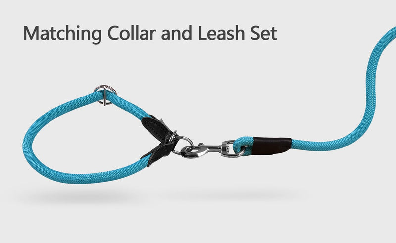 Dog Leash, Braided Rope Traction – Walking Training Lead for Medium/Large Dogs ((1/2") - 6FT, Light Blue) (1/2") - 6FT - BeesActive Australia