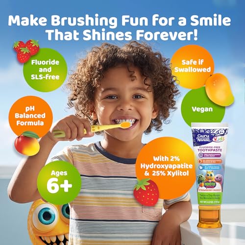 GuruNanda Family Toothpaste Bundle – Whitening, Sensitive & Kids Toothpastes with Hydroxyapatite, Xylitol for Fresh Breath, Brighter & Smiles at Every Age, 4.2 oz Each