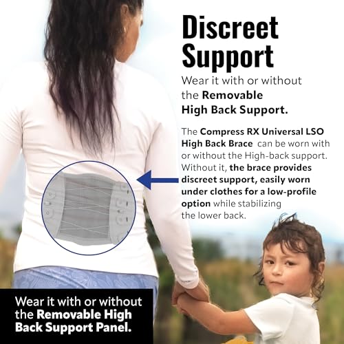 CompressRx High Back Brace, 2-in-1 Lumbar Support, Small-4XL One Size