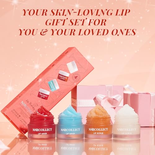 ANRCOLLECT 4-Pack Lip Scrub and Lip Mask Set
