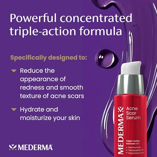 Mederma Acne Scar Serum, Triple-Action Formula with Niacinamide, 1 Fl Oz