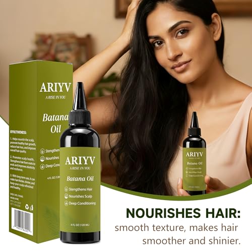 Organic Raw Batana Oil for Hair & Scalp - Pure Unrefined Batana Butter for Hair Volume, Deep Nourishment & Anti-Breakage - Natural Moisture Repair Care for Dry Damaged Hair, 4.06 fl oz