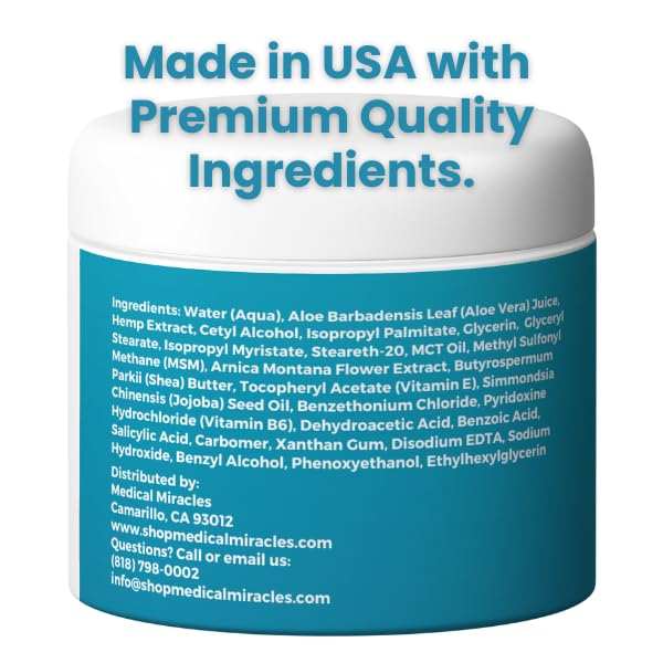 Medical Miracles Neuropathy-Focused Skin Cream – Moisturizing Formula with Arnica, Vitamin B6, Aloe Vera and MSM – For Feet, Hands, Legs and Toes, 4 fl oz