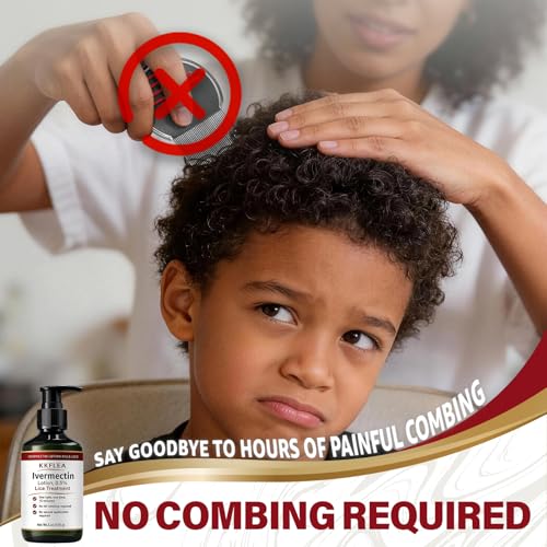 Ivermectin Lotion 0.5% Lice Treatment, Fast-Acting, Head Lice & Eggs Treatment, No Nit Combing Required, for Children & Adults, 5 oz.