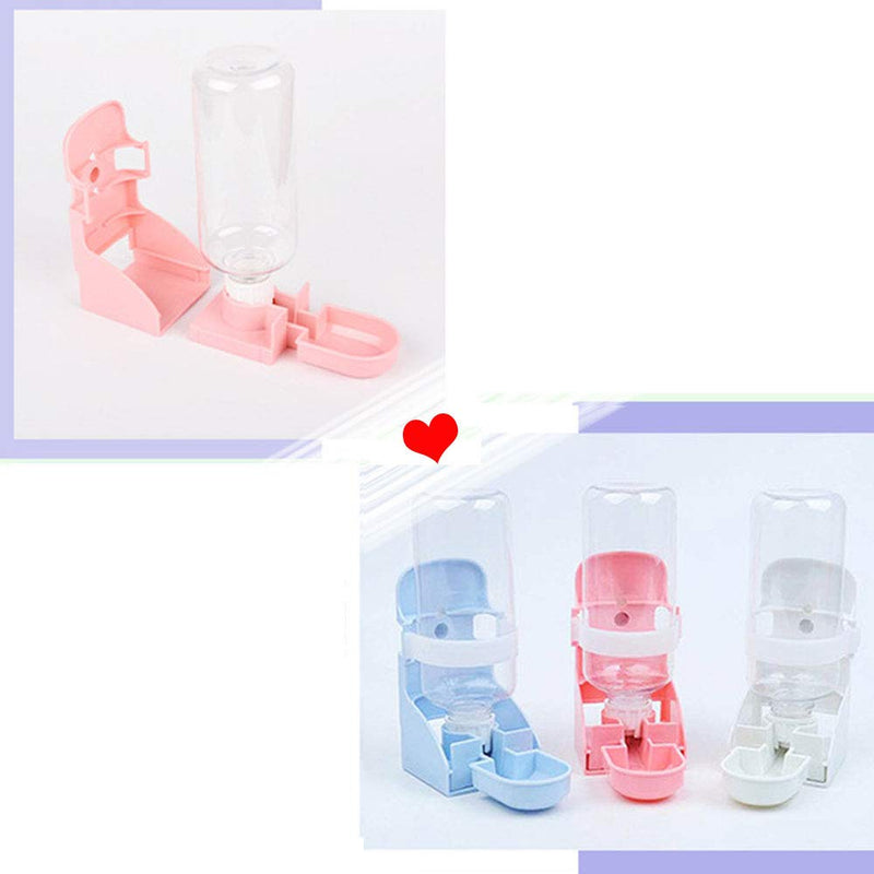 2Pcs 17oz Rabbit Water Feeder, Pet Cage Suspended Water Dispenser, Hanging Automatic Small Animal Water Bottle Bowl for Bunny Chinchilla Hedgehog Ferret Hamster White+White - BeesActive Australia