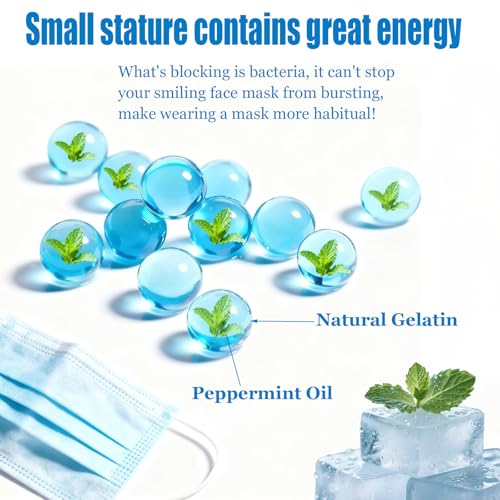 Linpel Mint-Infused Air Freshening Beads/Crush Balls - 400pcs for Masks & Personal Air Spaces - Ideal for Workout Masks, Menthol Beads (Large 400)
