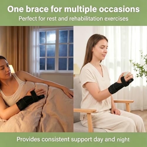Adjustable Pinky Finger Splint, Breathable Little Finger Support Brace, Stabilizer Splint for Injury, Arthritis, Tendonitis Relief, Fit Left & Right Hand, Black