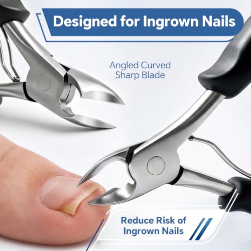 Heavy Duty Toenail Clippers for Men and Women Ingrown Toe Nail Clipper Large (Black)