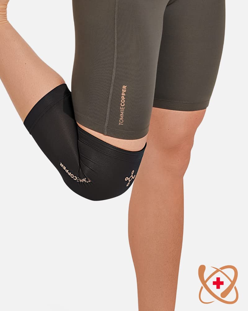 Tommie Copper Core Compression Infrared Knee Sleeve, Unisex, Men & Women, 4D Stretch Infrared Infused, Self-Warming Sleeve for Muscle Support & Stability - Black - Large - BeesActive Australia