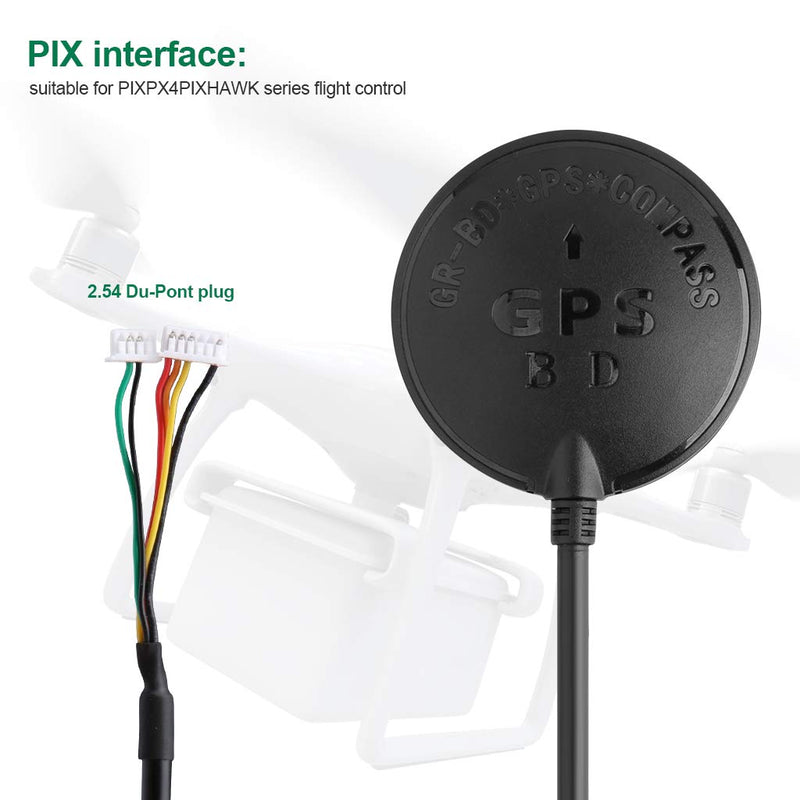 Deegoo-FPV GPS Compass Module+ NEO-M8N+ GPS BDS Module Precision APM Drone Control, GPS Receiver FPV Flight Control Pixhawk Navigation Module for APM PIX PX4, Compatible with APM Port I2C MWC - BeesActive Australia