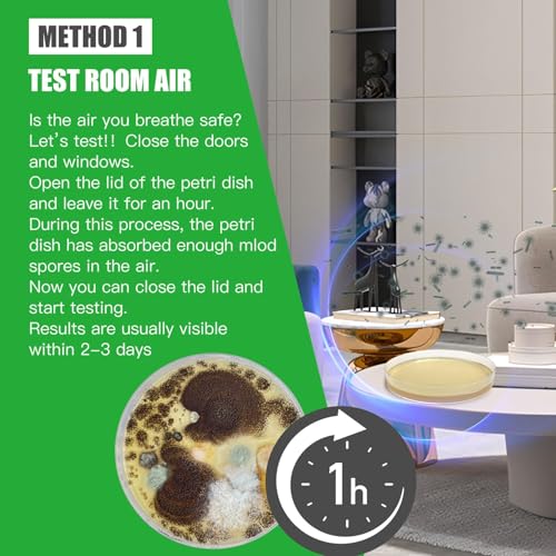 Mold Test Kit for Home Within 12 Individual Tests,DIY Detector at Home, Surface Mold,HVAC,Indoor Air Quality Testing Kits,Black Mold Testing,Includes Detailed Mold Identification Guide and Free Lab Mold Test-12