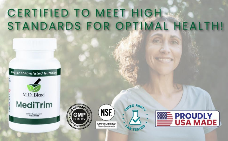 M.D. MediTrim - Expert Formulated Supplement Energy, Satiety, & Physique Goals - Smooth System Balance - Green Coffee Bean, Green Tea, Apple Cider Vinegar, Hibiscus - 90 Capsules 1 - BeesActive Australia
