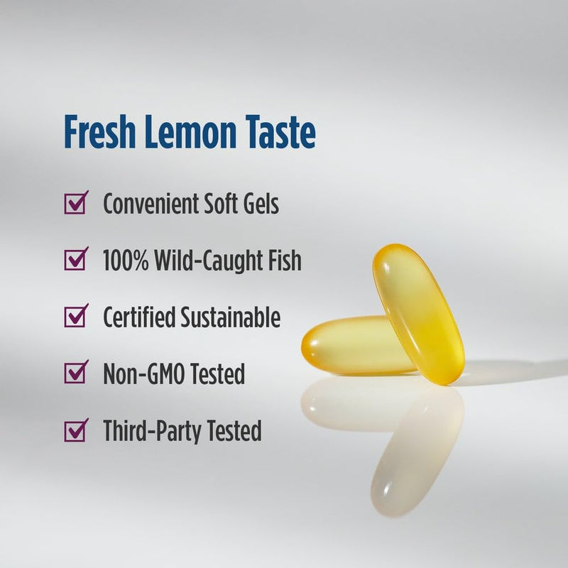 Nordic Naturals Complete Omega-3, w/EPA, DHA, & GLA, Lemon - 120 Softgels | 565mg Omega-3 per serving. Supports healthy skin, cognition & positive mood. Non-GMO. 60 servings per bottle. 120 Count (Pack of 1)