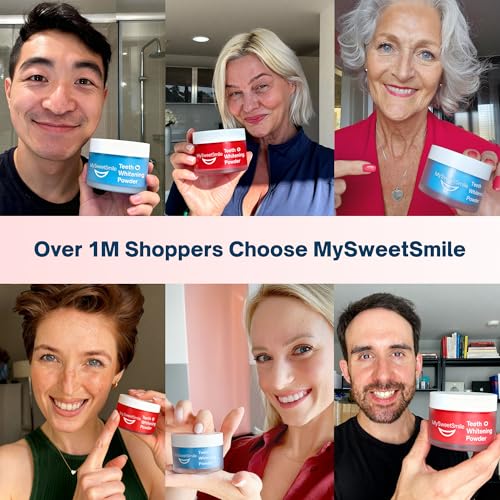 MySweetSmile 3-in-1 Teeth Whitening Powder – 6 Month Supply – Strawberry