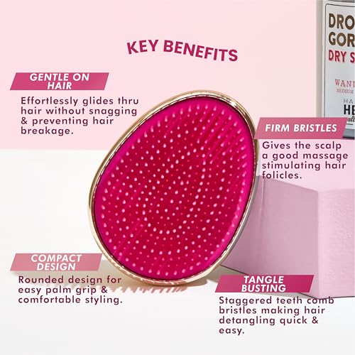 The Ultimate Self-Care Duo for Nourished Lips and Tangle-Free Hair: 100% Natural Lip Scrub Matcha Latte and Hair Detangler Brush in Rose Gold