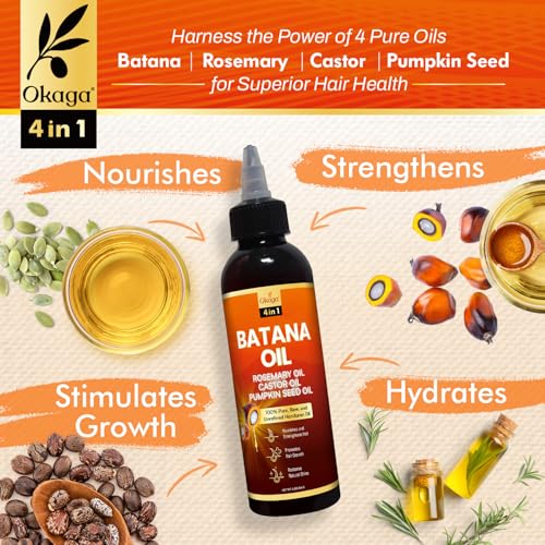 Batana Oil for Hair Growth, 100% Pure Unrefined Honduran, Rosemary, 5 oz 5 Count (Pack of 1)