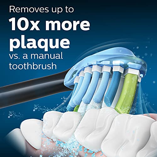 Philips Sonicare Genuine W DiamondClean Toothbrush Heads, 3 Brush Heads, Black, HX6063/95 & Genuine C3 Premium Plaque Control Replacement Toothbrush Heads, 2 Brush Heads, Black, HX9042/95