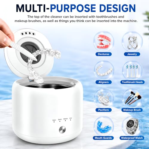 Ultrasonic Retainer Cleaner Machine 45kHz, Dental Ultrasonic Care Cleaner