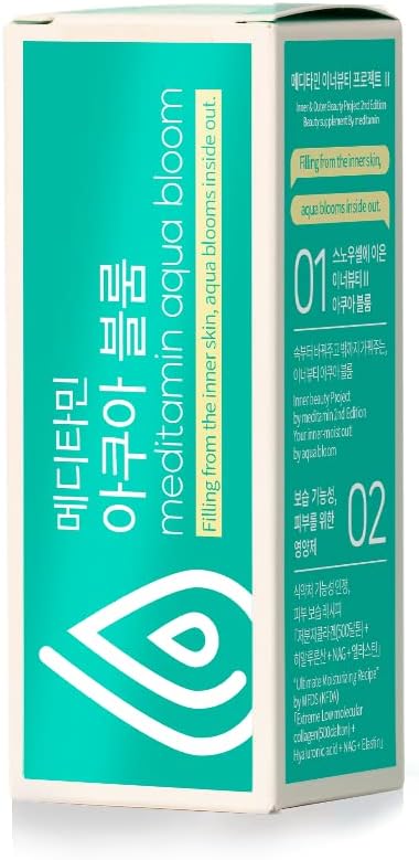 Meditamine Official Shop [Aqua Bloom] [Set of 3 x 28 Days] Superb Moisturizing! Up to 500 Dalton Collagen High Content Hyaluronic Acid Ultra Low Molecular Elastin! Skin Moisturizing! (1 Piece) - BeesActive Australia