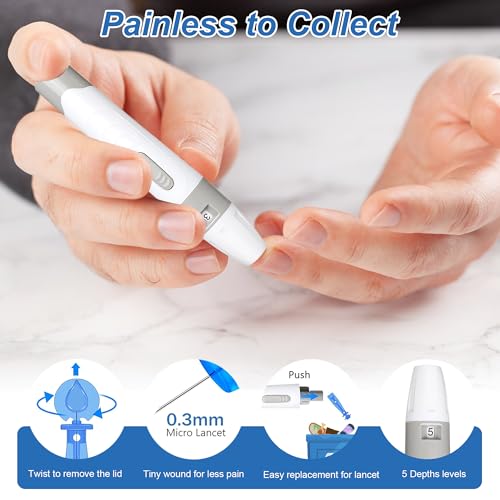 Glucose Monitor Kit, High Accuracy Blood Sugar Testing Kit with 100 Glucometer Strips & 100 Lancets, Larger-Screen Glucose Monitor with Lancing Devices, No Coding, Portable for Home or Travel Blood Glucose Monitor Kit