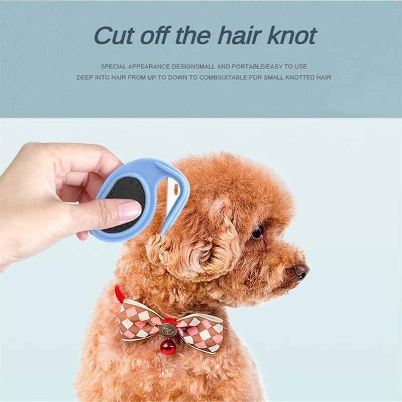2PCS Pet Knotting Comb, 2024 New Grooming Knife for Long-Haired Pets, 3 In1 Multifunctional Dog Comb, Cat Brush Hair Clipper, For Removing Tangled and Loose Hair (Blue and Green) - BeesActive Australia
