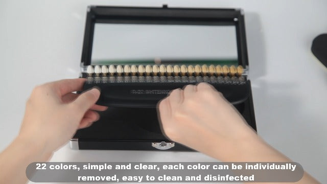 Professional 3D R-22 Dental Tooth Teeth Whitening Shade Guide for Dentist Tracking Teeth Whitening Course, Tooth Shade Guide with 22 Colors