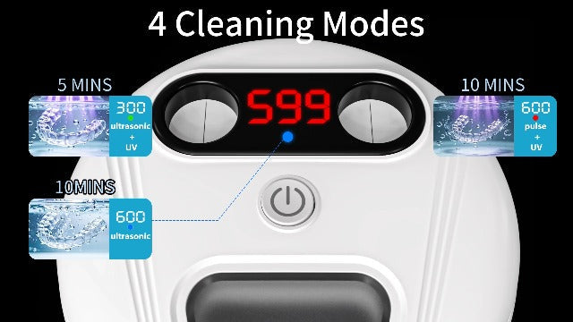 Ultrasonic Retainer Cleaner, 45kHz Retainer Cleaner Machine for Denture Cleaning Pod for Mouth Guards|Aligners|Braces|Toothbrush Heads|Jewelry, 200ML Dental Cleaning Pod with 4 Modes & Digital Timer Black Upgraded Version
