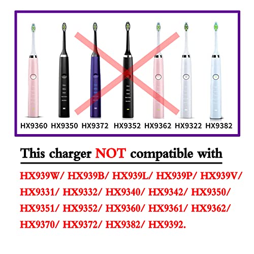 Replacement Electric Toothbrush Charger Base CBA2001 for Philips Smart 9300 9500 9700 Series, Replacement Sonicare Charger Base for HX9901 HX9903 HX9924 HX9954 HX9957 HX9984 HX992W HX993B Black