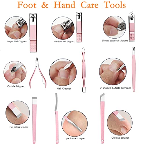 Manicure Sets For Women Gift Manicure set Prosesional, Nail Clippers Manicure Kit Pedicure Kit 18 in 1 Aceoce Luxury Manicure Pedicure Set kit Travel Gifts Choice for Women Mother Men Rose Gloden