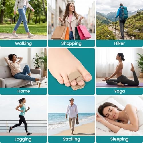 Hammer Toe Straightener & Toe Brace Wrap for Women and Men, Toe Splint for Straightening and Alignment, Hammer Toe Support, 6Pack (Beige) Beige