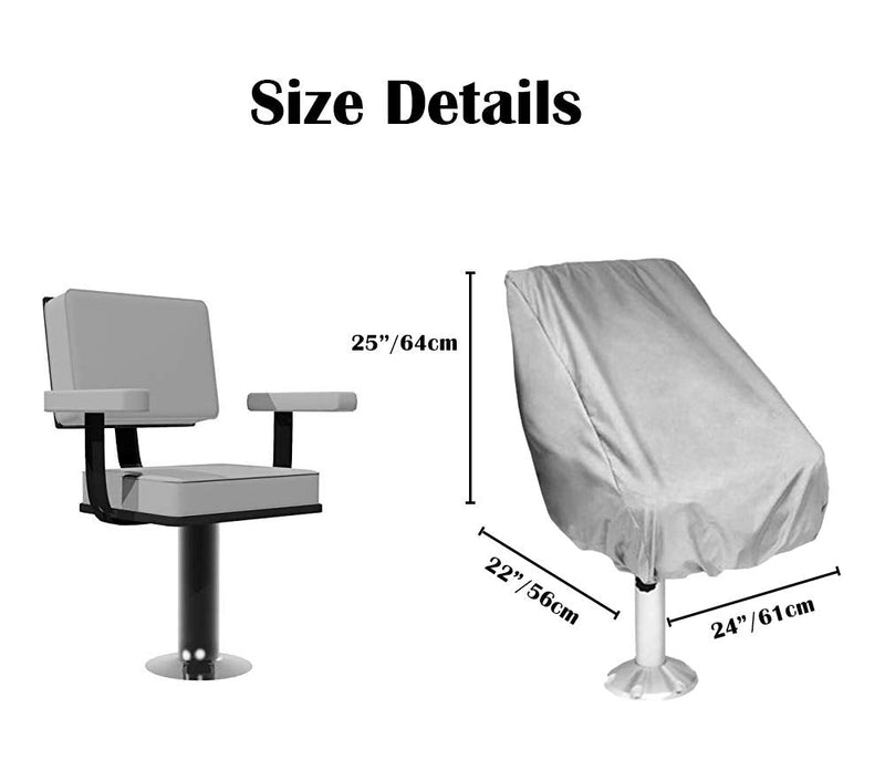WOMACO 2 Pack Boat Seat Cover, Outdoor Waterproof Pedestal Pontoon Captain Boat Bench Chair Seat Cover, Oxford Fabric Helm Chair Protective Covers (Silver, 4 Pack) Silver - BeesActive Australia