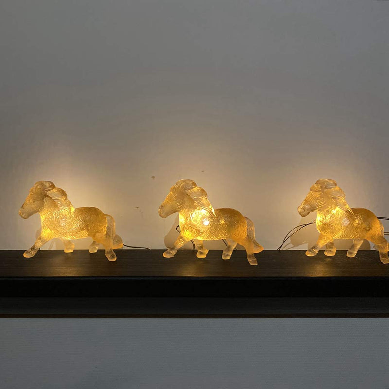 Horse Gifts for Girls Fairy String Lights, Novelty Decorative Pony Lights 8.5ft 20LEDs USB or Battery Operated with Remote Control for Bedroom Birthday Holiday Wedding Christmas Décor Gold - BeesActive Australia