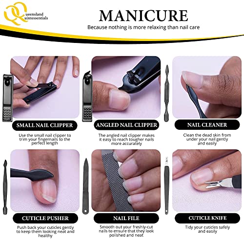 Manicure Kit for Women - Complete Nail Care Set with Toenail Clippers for Thick Nails - Ideal for Seniors - Professional Nail Nippers & Clippers - Perfect for Home Use