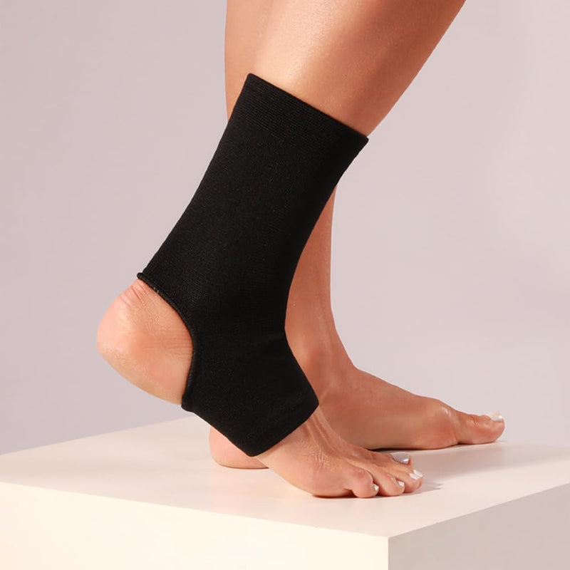 WrtmyR 2 Pack Ankle Brace Compression Sleeve, Ankle Wrap & Ankle Support for Women & Men, Ankle Compression Sock for Sprain, Swelling, Plantar Fasciitis, Tobillera (M Black) Medium (2 PACK) - BeesActive Australia