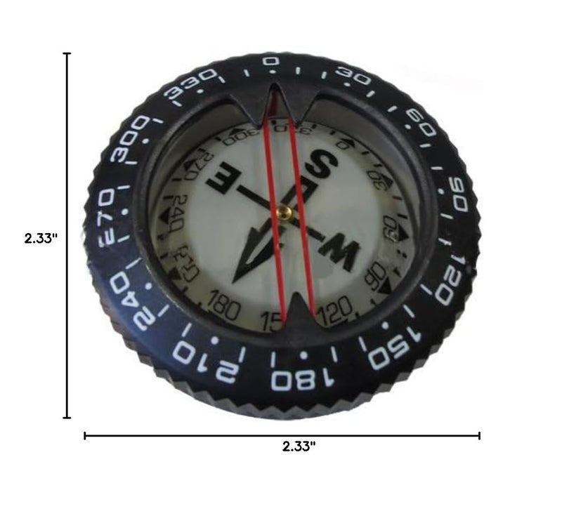 Scuba Choice Diving Compass Module - Glow in the Dark, Aluminum, 80M Max Depth, Portable, 25° Tilt, Compact & Durable - Reliable Underwater Navigation, Gear Divers, Marine Navigation Tool - BeesActive Australia
