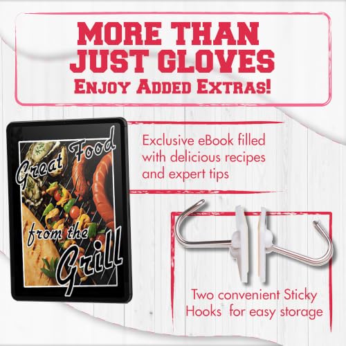 KITCHEN PERFECTION Smoker BBQ Grill Gloves -High Heat Resistant Oven Mitts Aqua One Size Fits Most