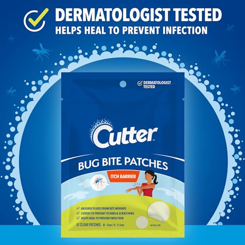 Cutter Bug Bite Itch Relief Hydrocolloid Patches, 51 Count